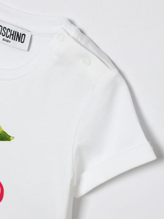 26SS [키즈] 모스키노 티셔츠 MDM03TLAA02 10101 White - MOSCHINO