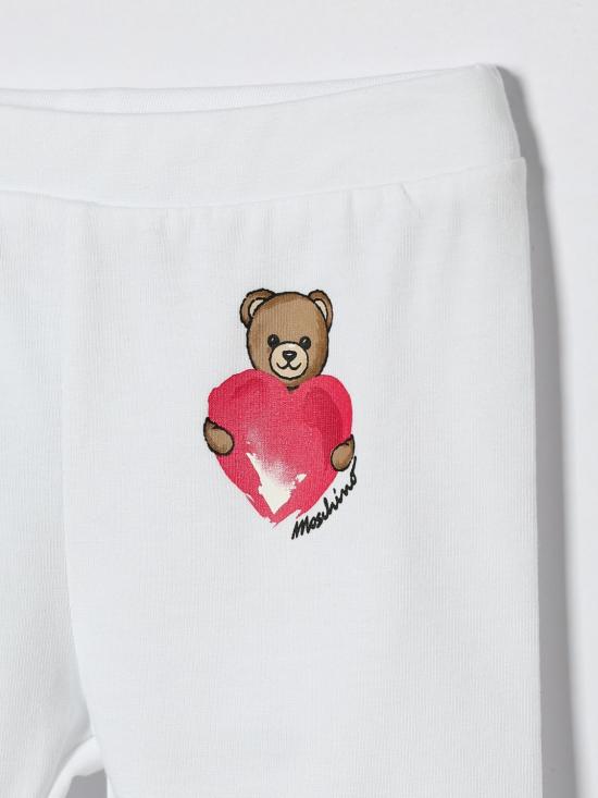 26SS [키즈] 모스키노 트레이닝/조거 팬츠 MIP032LBA00 10101 White - MOSCHINO