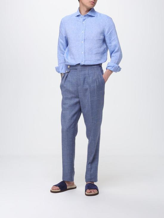 26SS 브루넬로 쿠치넬리 이지 핏 셔츠 MM6840627 C106 Gnawed Blue - BRUNELLO CUCINELLI