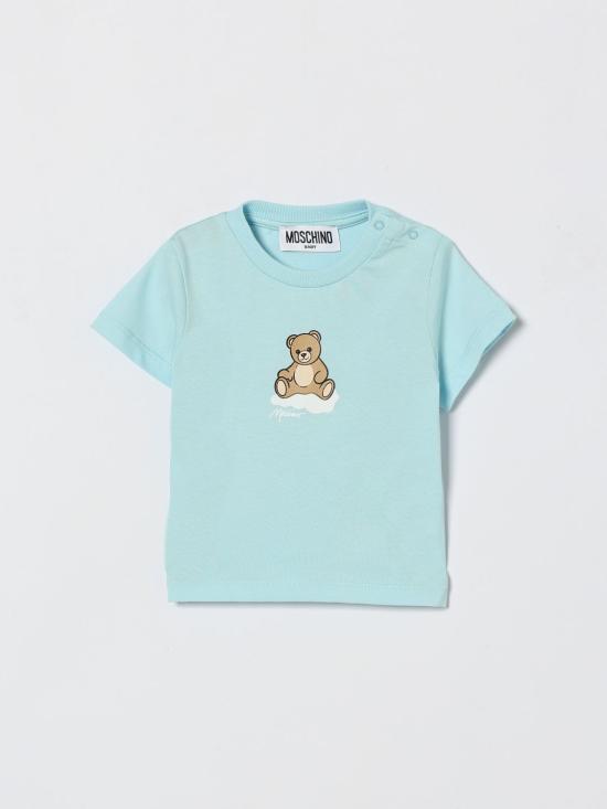 26SS [키즈] 모스키노 티셔츠 MUM04QLAA24 40304 Sky Blue