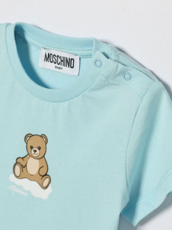 26SS [키즈] 모스키노 티셔츠 MUM04QLAA24 40304 Sky Blue - MOSCHINO