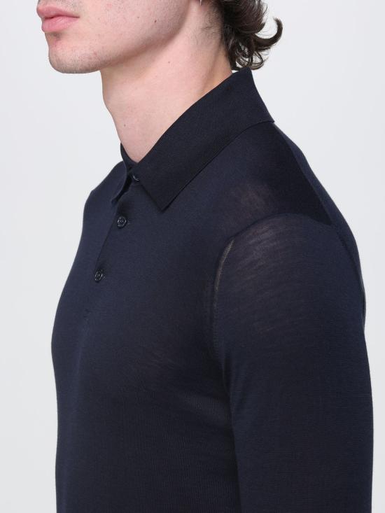 26SS 브루넬로 쿠치넬리 니트 폴로 셔츠 MNB805415 C2425 Navy - BRUNELLO CUCINELLI