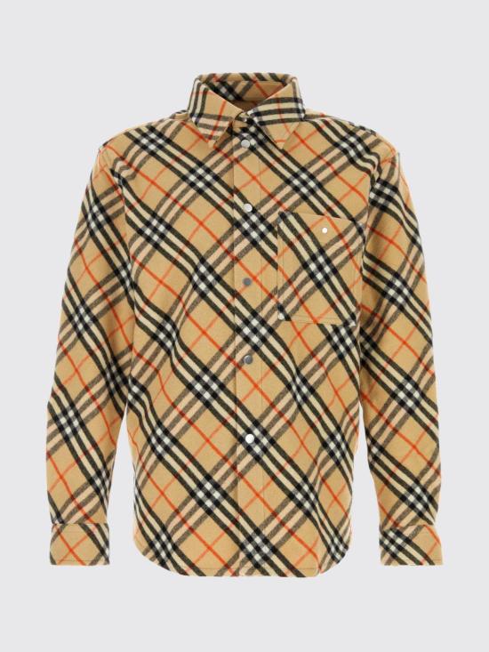 26SS 버버리 체크 울 셔츠 샌드 8091908 Sand - BURBERRY