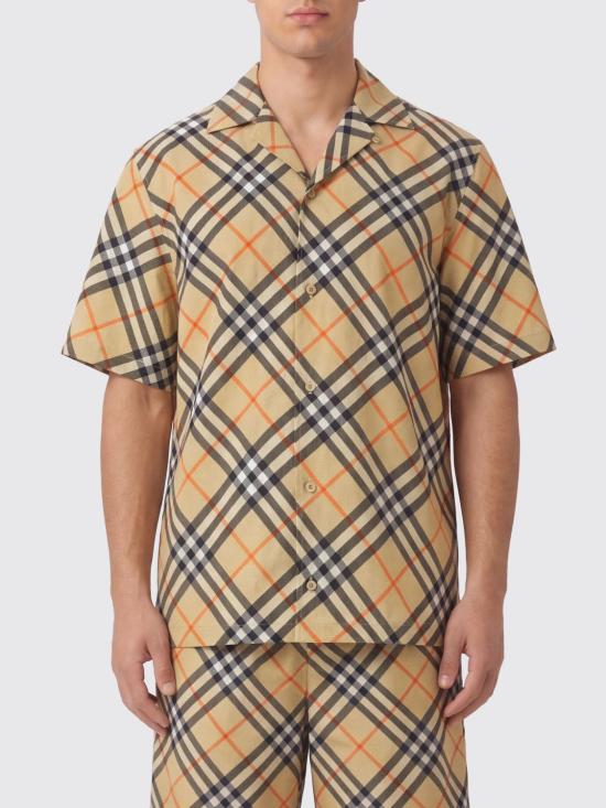 26SS 버버리 오버사이즈 체크 실크 셔츠 8091202 Sand