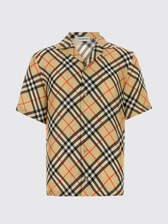 26SS 버버리 오버사이즈 체크 실크 셔츠 8091202 Sand - BURBERRY