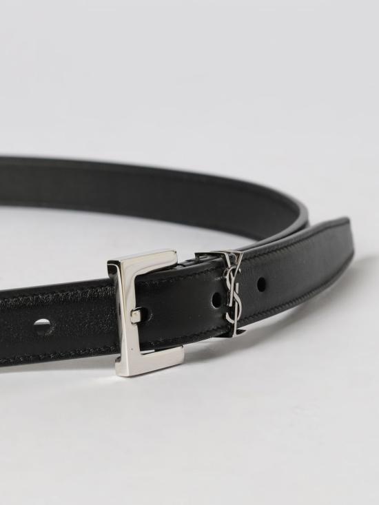 26SS 생로랑 카산드라 씬 스퀘어 버클 벨트 554465BOO0N 1000 Black - SAINT LAURENT