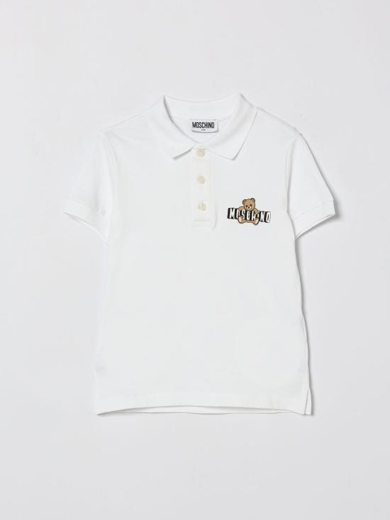 26SS [키즈] 모스키노 폴로 셔츠 HSM03YLFA09 10101 White