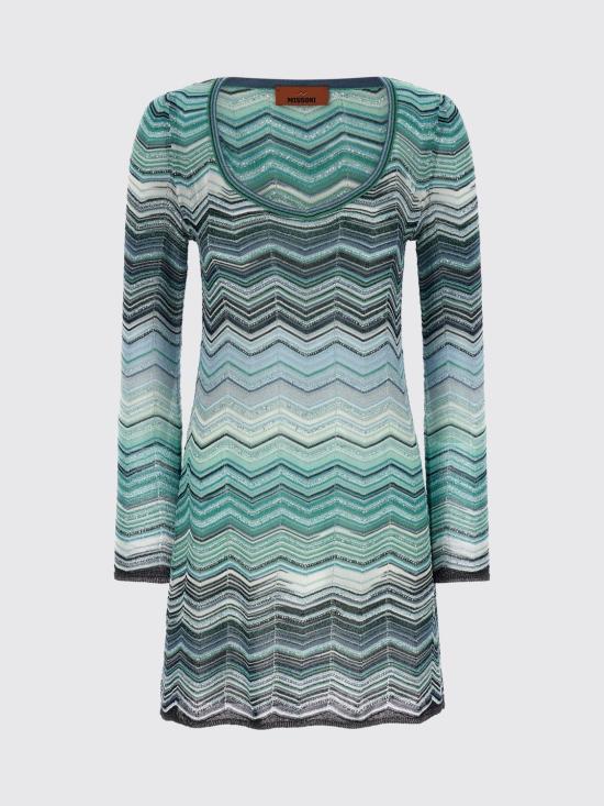 26SS 미소니 숏 원피스 DS26SG23BK01H9 SMSN4 Green - MISSONI