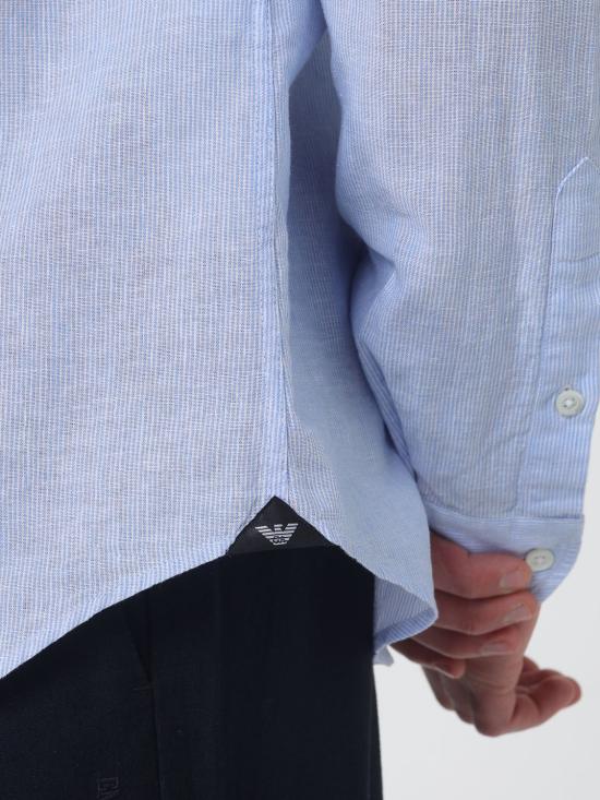26SS 엠포리오 아르마니 긴팔 셔츠 EM000099TE20552 F9022 Gnawed Blue - EMPORIO ARMANI
