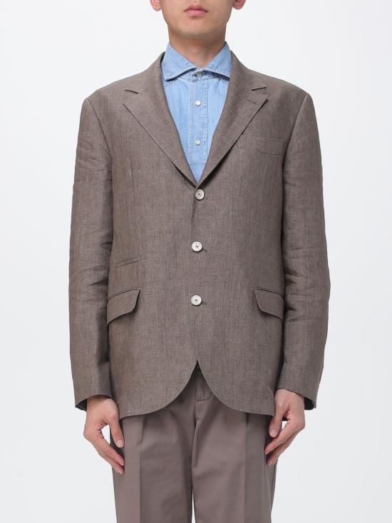 26SS 브루넬로 쿠치넬리 리넨 디컨스트럭티드 재킷 MB4307BTDA C089 Brown