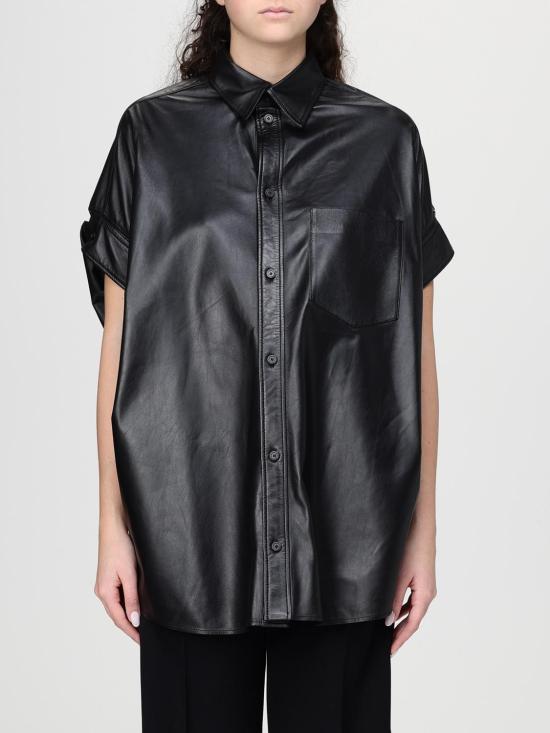 26SS 발렌시아가 턱드 슬리브 셔츠 861044TLS06 1000 Black