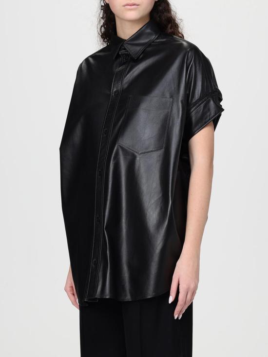 26SS 발렌시아가 턱드 슬리브 셔츠 861044TLS06 1000 Black - BALENCIAGA