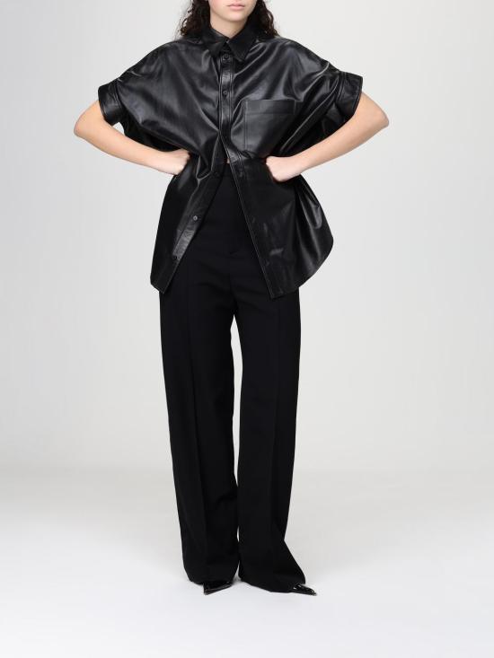 26SS 발렌시아가 턱드 슬리브 셔츠 861044TLS06 1000 Black - BALENCIAGA