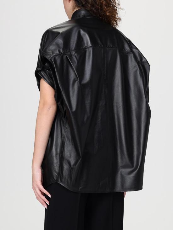 26SS 발렌시아가 턱드 슬리브 셔츠 861044TLS06 1000 Black - BALENCIAGA