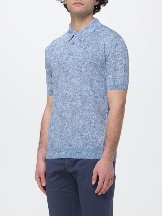 26SS 에트로 폴로 티셔츠 MRKF0004AKH81 B6214 Gnawed Blue - ETRO