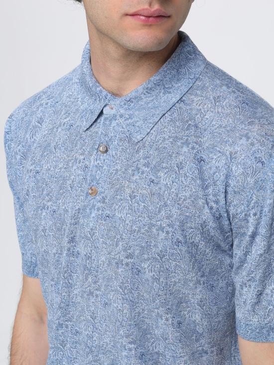 26SS 에트로 폴로 티셔츠 MRKF0004AKH81 B6214 Gnawed Blue - ETRO