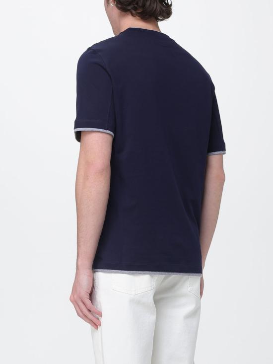 26SS 브루넬로 쿠치넬리 자수 로고 티셔츠 M0B137427 CD325 Cobalt - BRUNELLO CUCINELLI