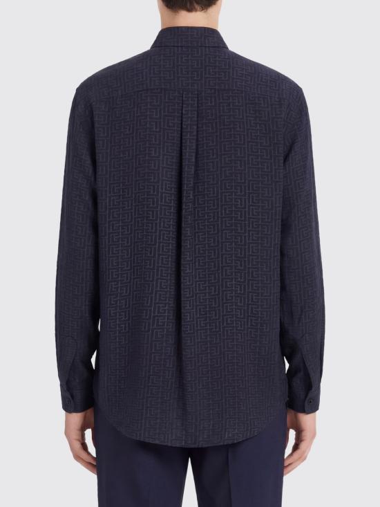 26SS 발망 긴팔 셔츠 GH1HS555VI74 6UB Blue - BALMAIN