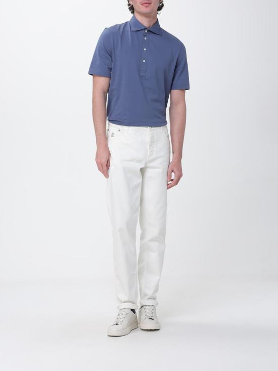 26SS 브루넬로 쿠치넬리 폴로 티셔츠 M0B133915 C7860 Denim - BRUNELLO CUCINELLI