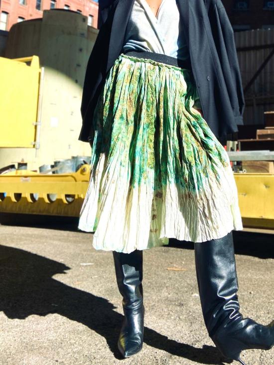  예세이트 미디 스커트 예사엣 만테 실크 스커트 멀티 - YESAET