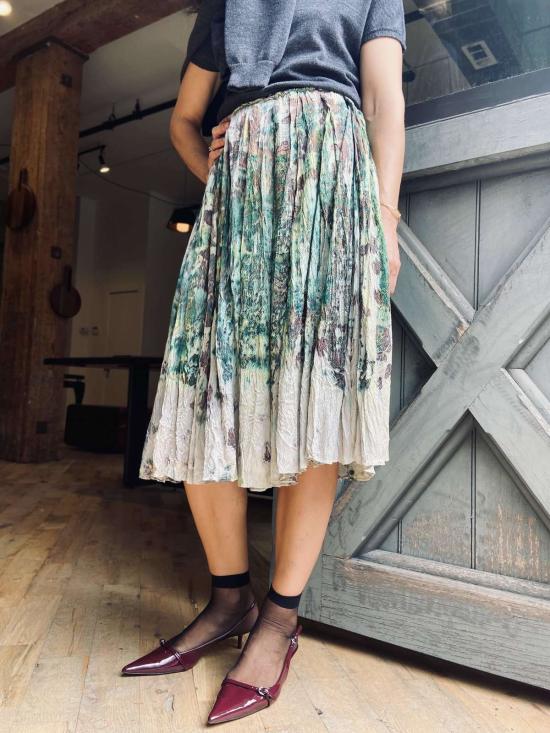  예세이트 미디 스커트 예사엣 만테 실크 스커트 멀티 - YESAET