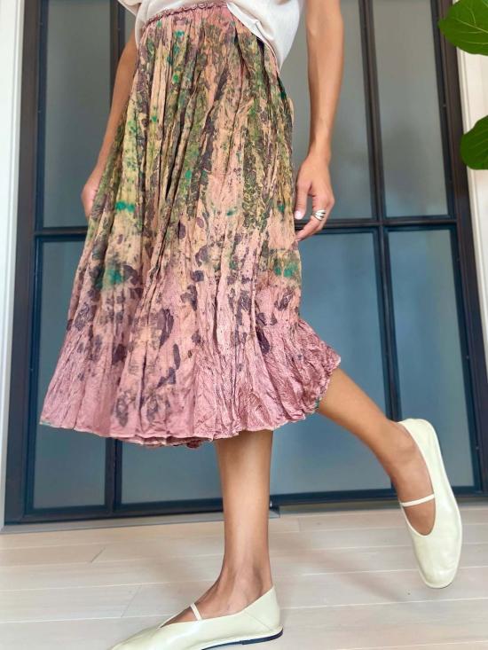  예세이트 미디 스커트 예사엣 만테 실크 스커트 멀티 - YESAET