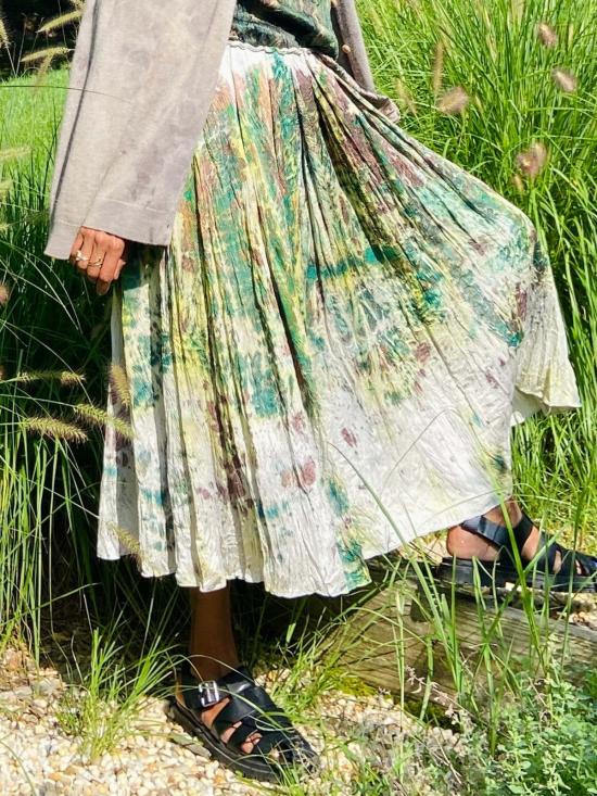  예세이트 미디 스커트 예사엣 만테 실크 스커트 멀티 - YESAET