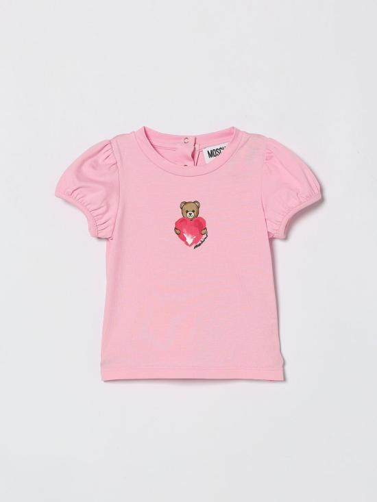 26SS [키즈] 모스키노 티셔츠 MLM02BLBA00 51473 Pink