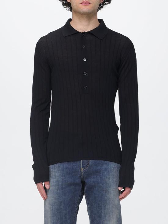 26SS 생로랑 폴로 티셔츠 861749Y77JC 1000 Black