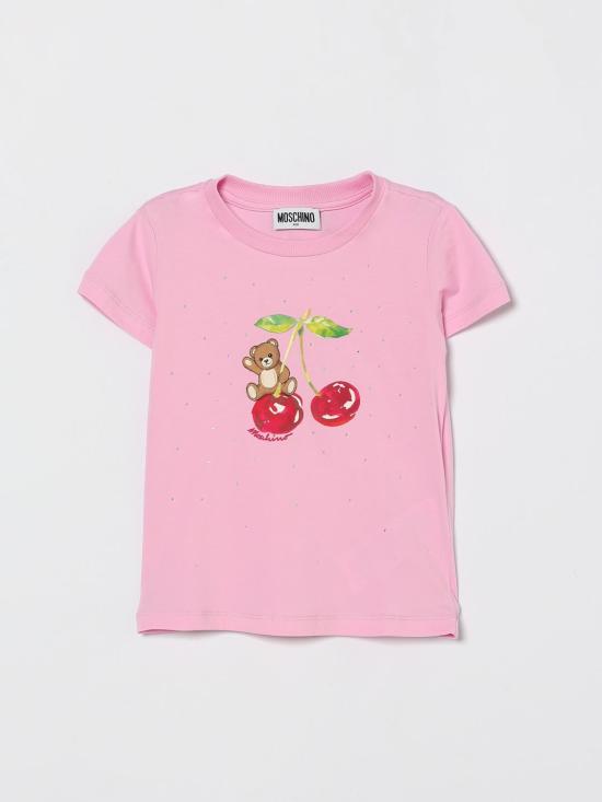 26SS [키즈] 모스키노 티셔츠 HFM06KLBA10 51473 Pink