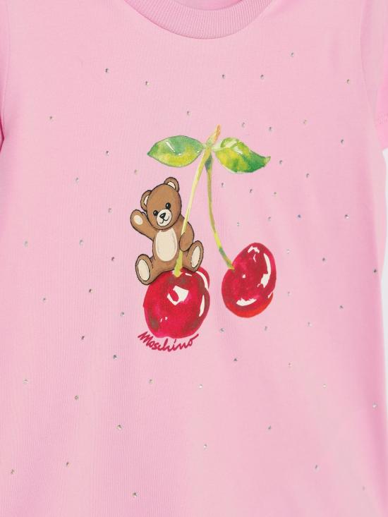 26SS [키즈] 모스키노 티셔츠 HFM06KLBA10 51473 Pink - MOSCHINO