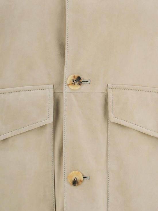 26SS 브루넬로 쿠치넬리 스웨이드 언라인드 자켓 MPCFN2064 C8087 Kaki - BRUNELLO CUCINELLI