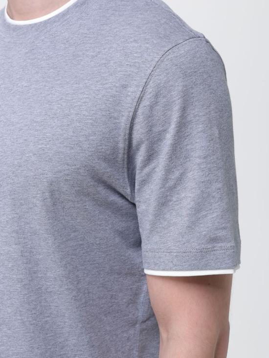 26SS 브루넬로 쿠치넬리 자수 로고 티셔츠 M0B137427 CY918 Grey - BRUNELLO CUCINELLI