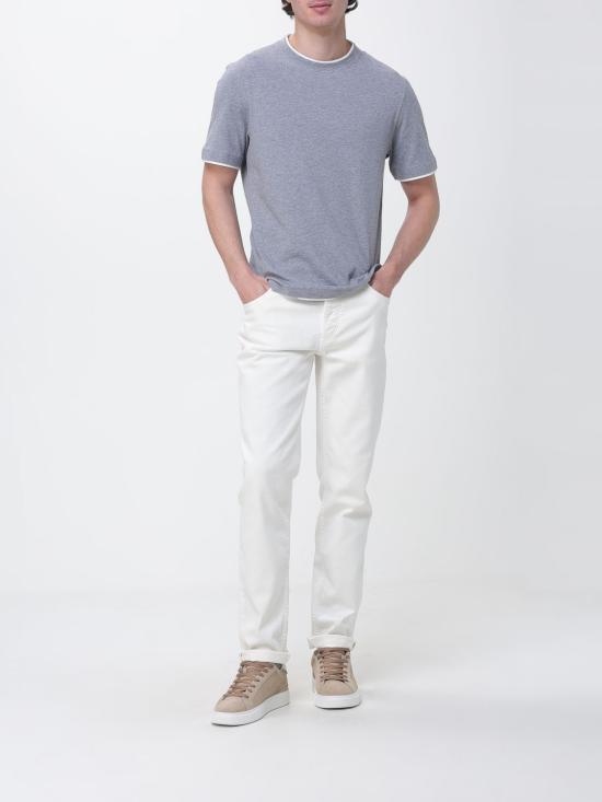 26SS 브루넬로 쿠치넬리 자수 로고 티셔츠 M0B137427 CY918 Grey - BRUNELLO CUCINELLI