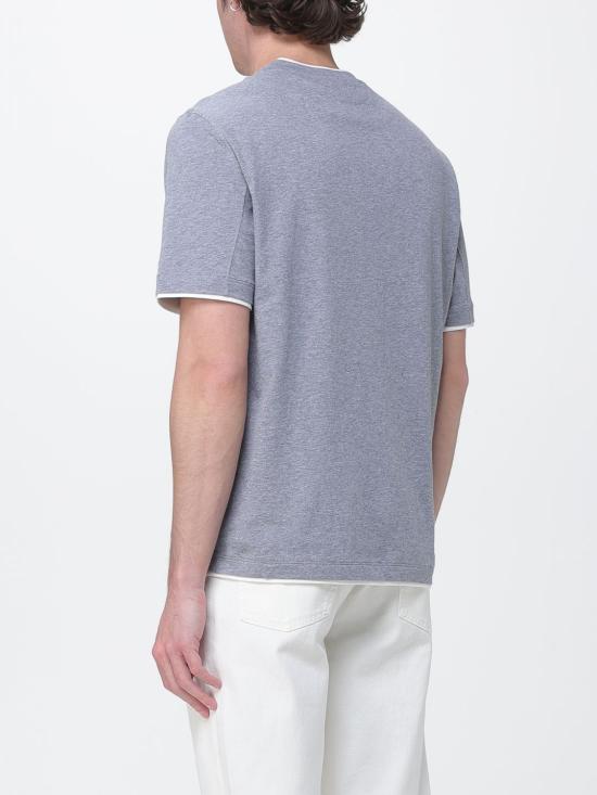 26SS 브루넬로 쿠치넬리 자수 로고 티셔츠 M0B137427 CY918 Grey - BRUNELLO CUCINELLI