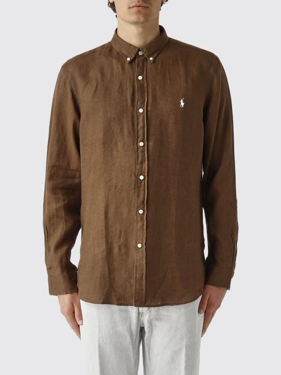26SS 폴로 랄프로렌 긴팔 셔츠 710968915 500 Brown