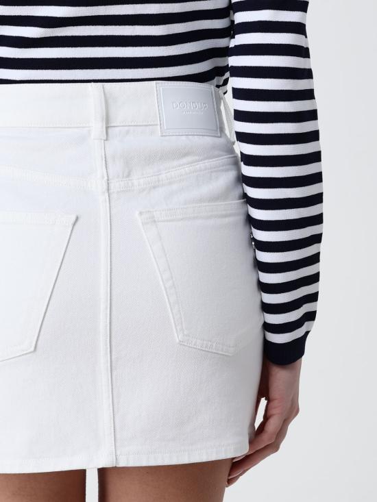 26SS 돈답 숏 스커트 G628BSE037DKPT 001 White - DONDUP