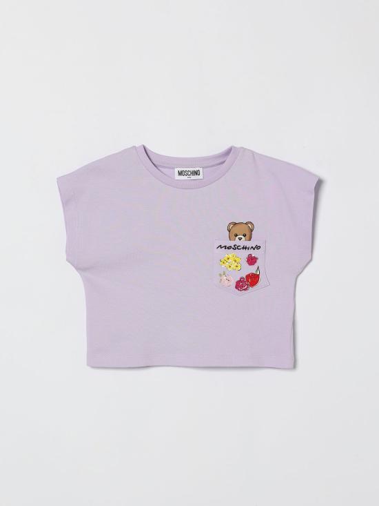 26SS [키즈] 모스키노 티셔츠 HDM06XLFA06 51683 Lilac