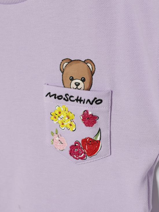 26SS [키즈] 모스키노 티셔츠 HDM06XLFA06 51683 Lilac - MOSCHINO