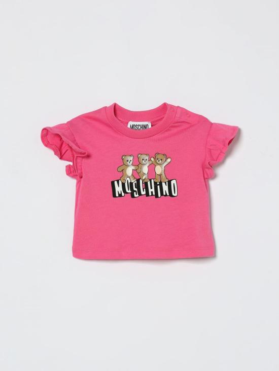 26SS [키즈] 모스키노 티셔츠 MDM03QLAA17 50533 Azalea