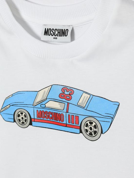 26SS [키즈] 모스키노 티셔츠 HRM04LLAA02 10101 White - MOSCHINO