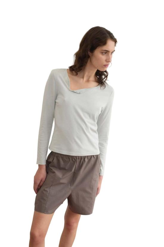  데이지 스튜디오 긴팔 티셔츠 Deiji Studios Clasp  (회색/파란색) - DEIJI STUDIO