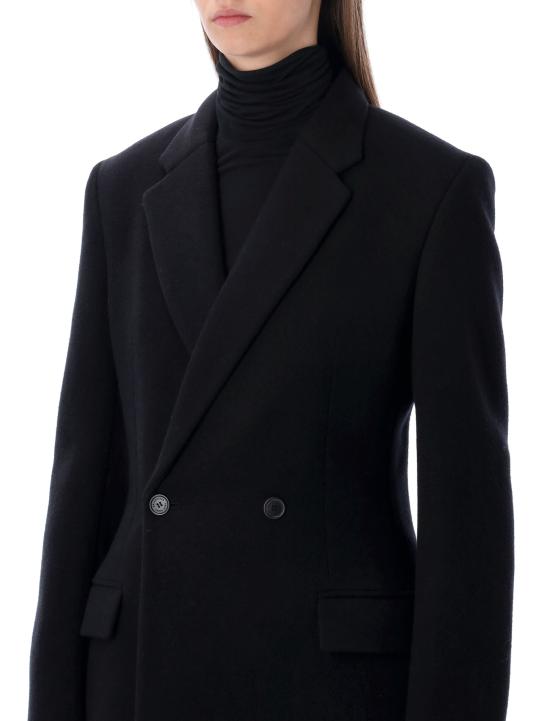 25FW 발렌시아가 울 더블 브레스티드 코트 850599TTU07 1000 Nero - BALENCIAGA