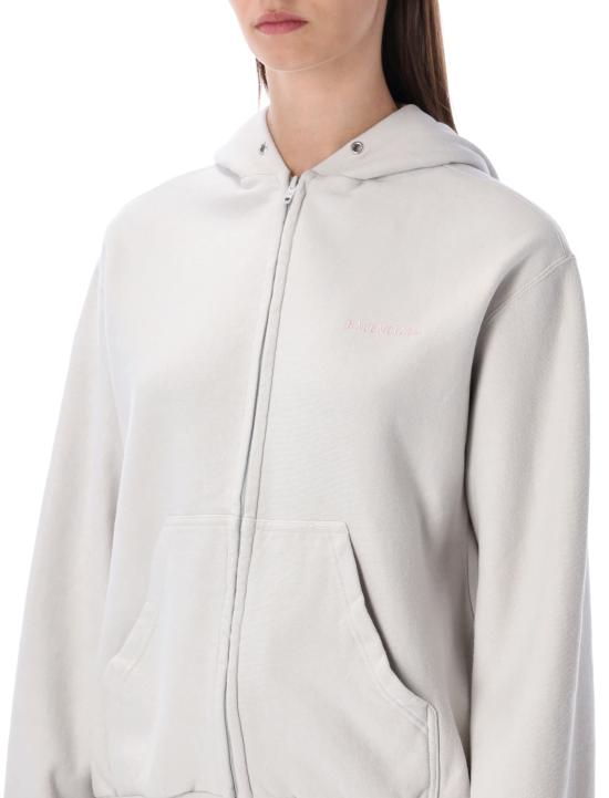 25FW 발렌시아가 백 집업 후드 851236TTVJ2 2420 DIRTY WHITE - BALENCIAGA