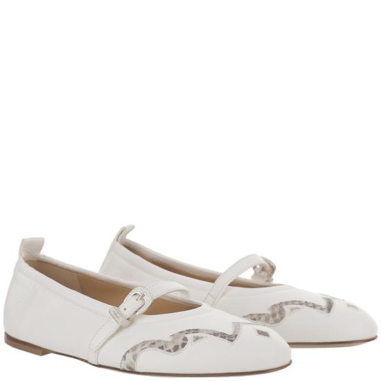 26SS 사르토르 플랫 슈즈 SR4913P02NAPPABIANCO6000PITONEROCCIA White - SARTORE