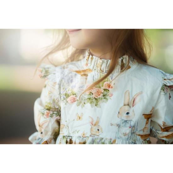  [키즈] 파이퍼 앤 클로스 원피스 파이퍼앤클로스 아동용 아오키 반팔 드레스 브램블 래빗 - PIPER&CLOTH