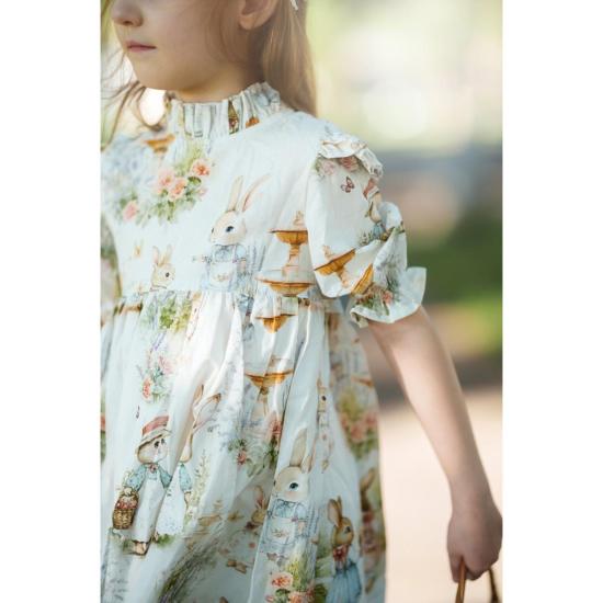  [키즈] 파이퍼 앤 클로스 원피스 파이퍼앤클로스 아동용 아오키 반팔 드레스 브램블 래빗 - PIPER&CLOTH