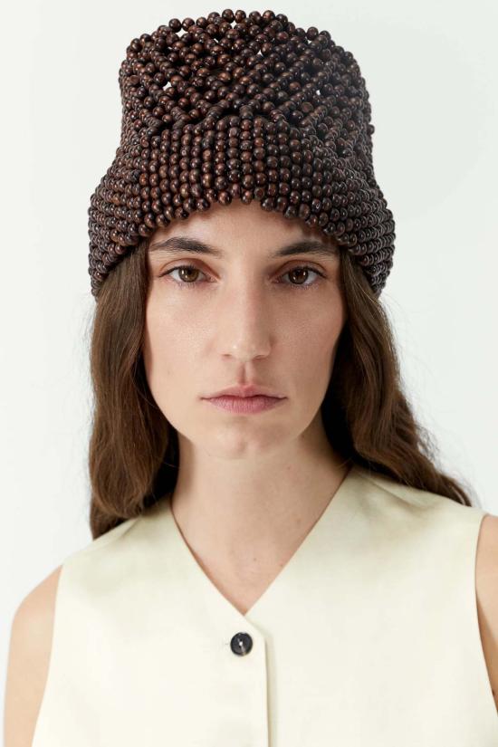  코데라 비니 코르데라 나무 비즈 버킷햇