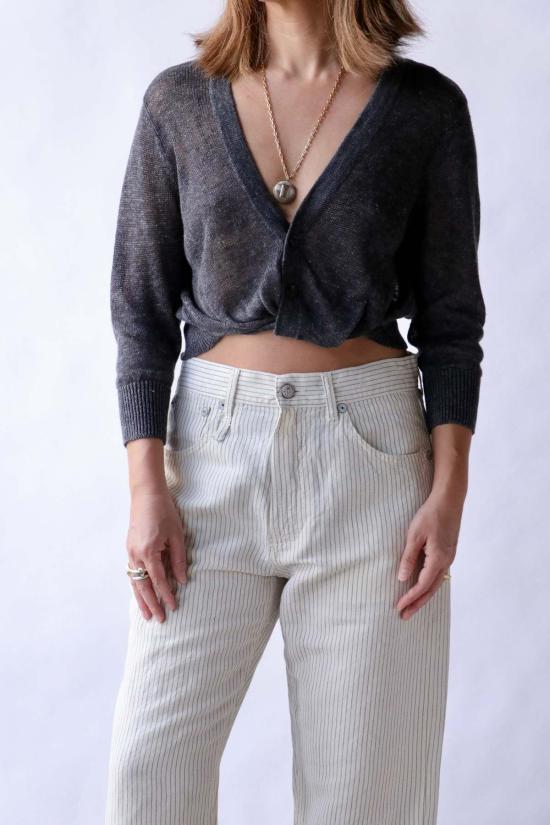  알13 가디건 R13 3/4 소매 트위스트 앞면 - R13