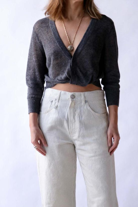  알13 가디건 R13 3/4 소매 트위스트 앞면